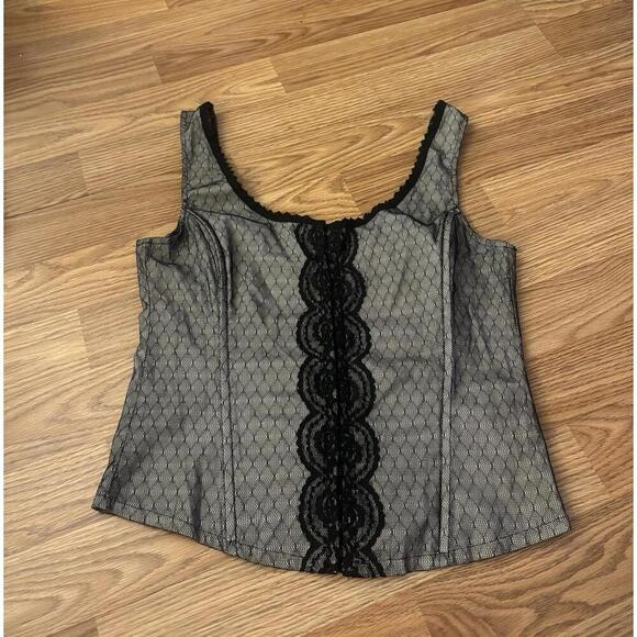 Charlotte Russe Tops - Y2K Charlotte Russe Corset Lace Tank Top Size Large